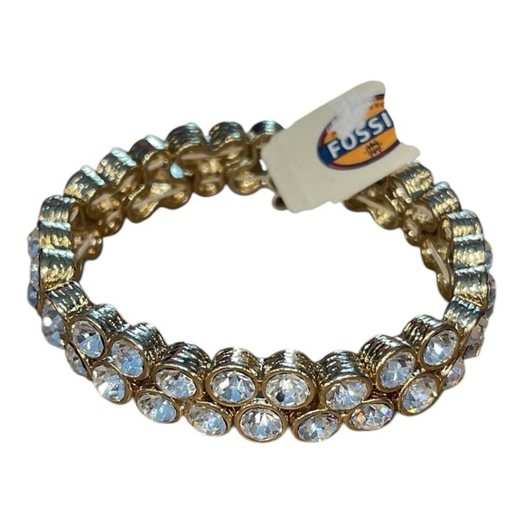 NWT Fossil Gold Toned Semi precious stone Bracelet with Timeless Elegance - Picture 4 of 6